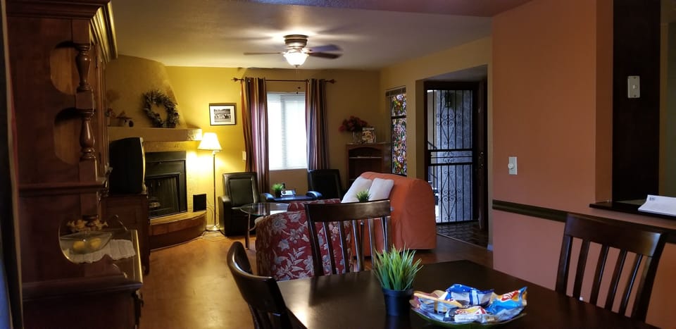 Dinning and Living Space with pull-out futon.