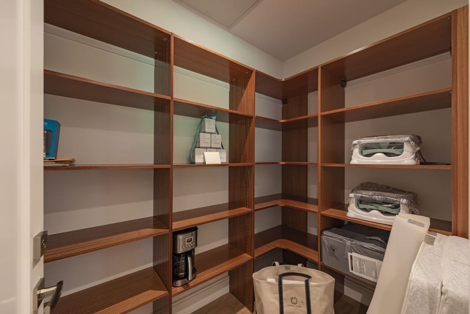 My Owners closet is open for your use as a pantry / storage space.