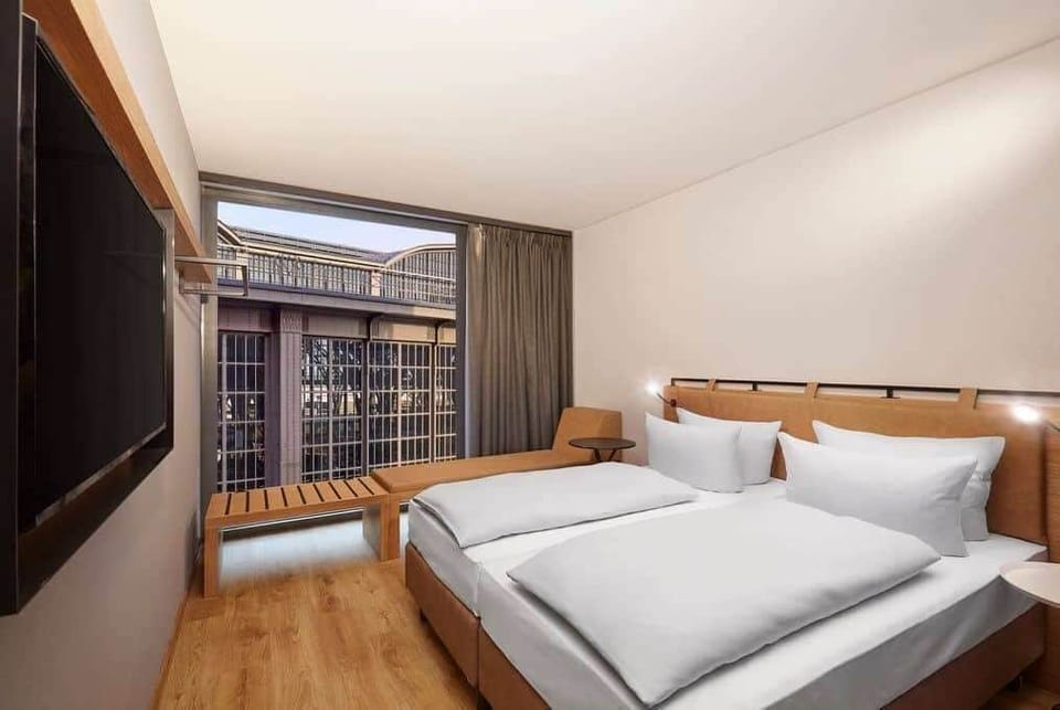 Down comforters, laptop workspace, blackout drapes, soundproofing
