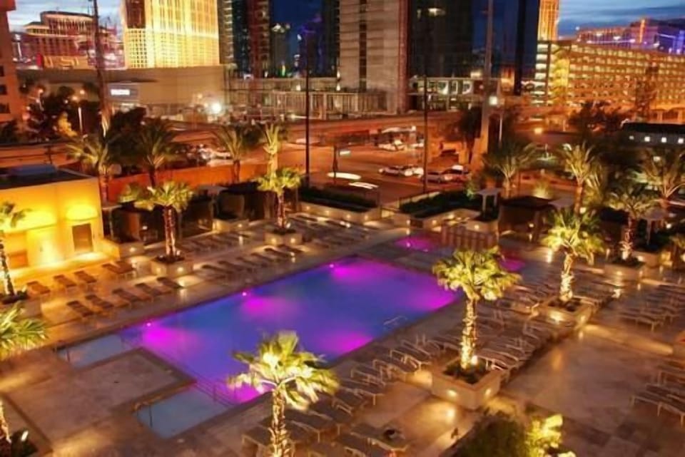 Tower 3 pool at night