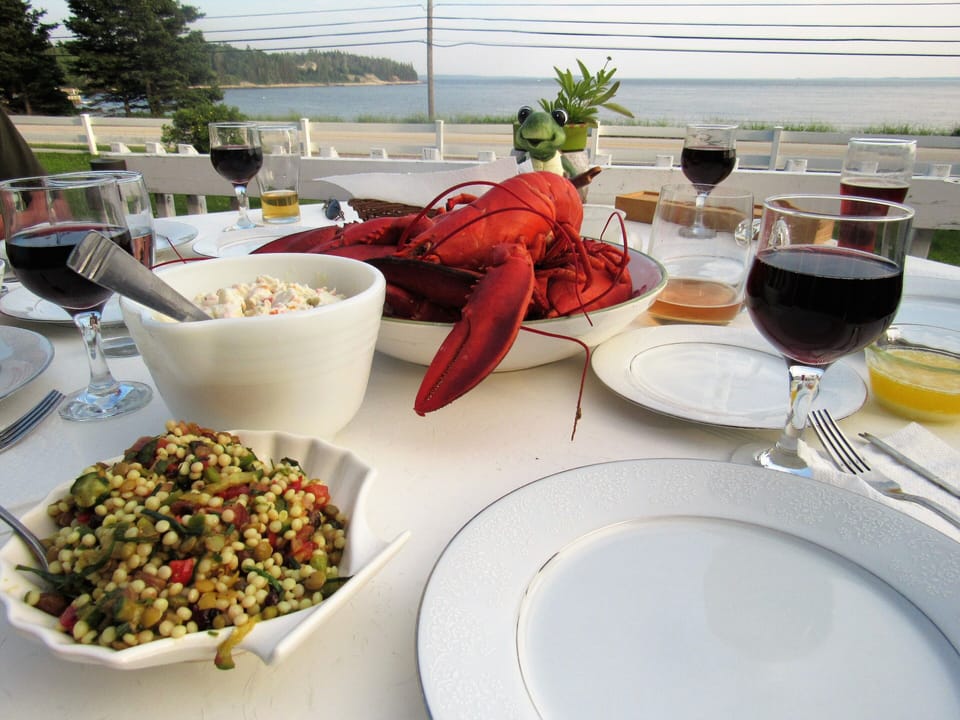 Enjoy fresh caught lobster from your front deck.
