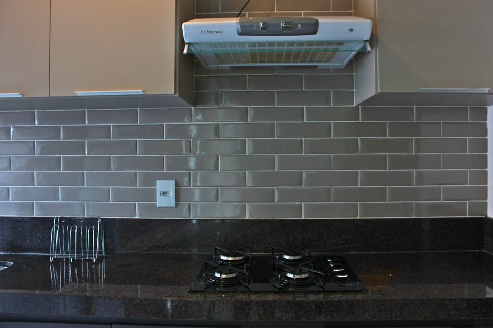 Full-size fridge, microwave, oven, blender