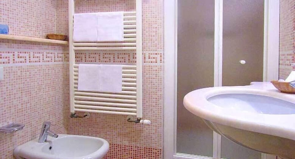 Shower, free toiletries, hair dryer, bidet
