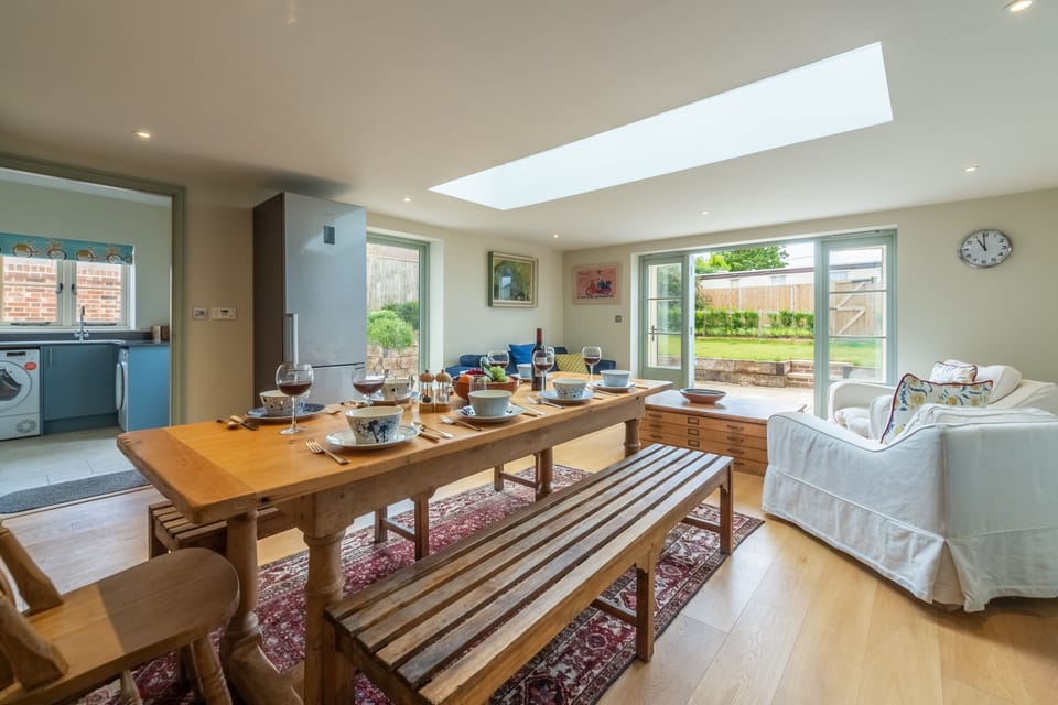 Ground floor: Naturally lit kitchen with seating for eight