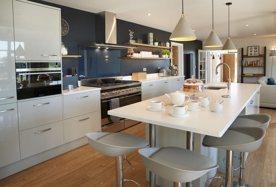 Ground floor: Fully equipped, modern kitchen with island breakfast bar