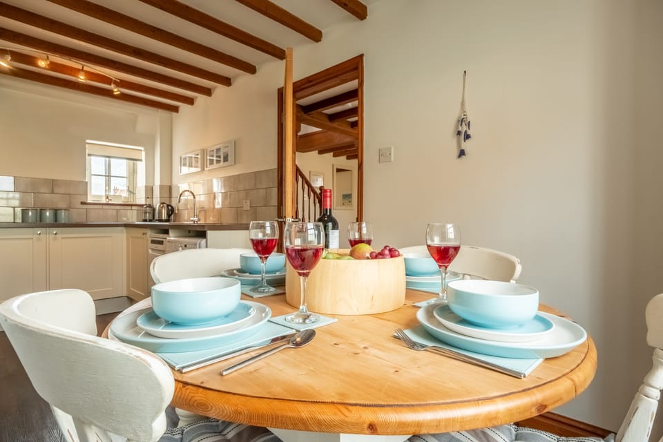 Ground floor: The dining area in the kitchen comfortably seats four people