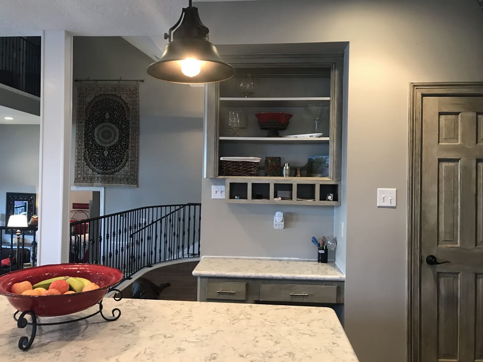 Desk in kitchen