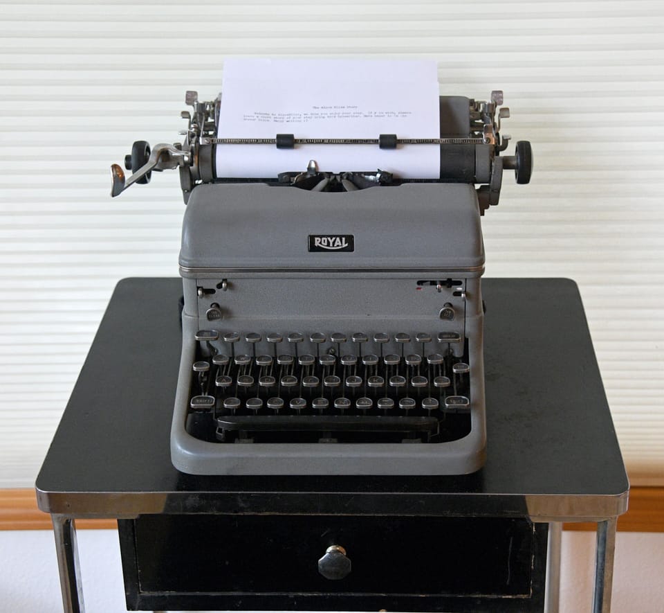 Write a story about your stay on the typewriter. We'll put it in the guestbook!