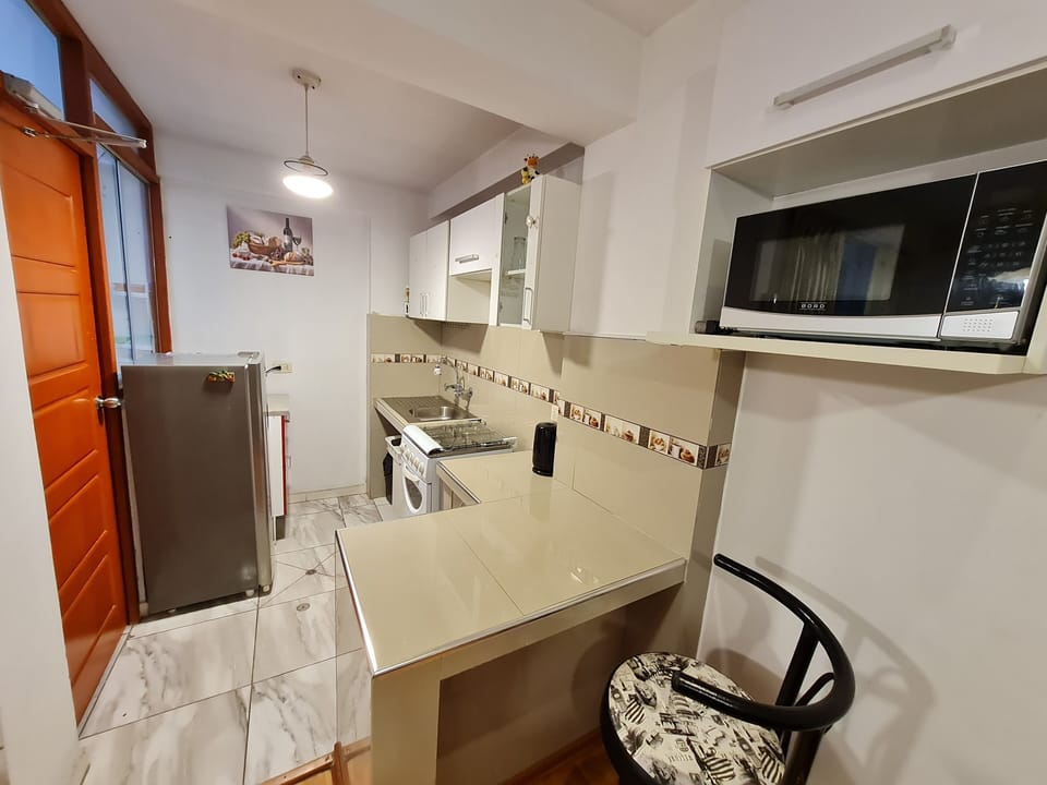 Comfort Apartment | Private kitchen | Microwave, stovetop, electric kettle, griddle