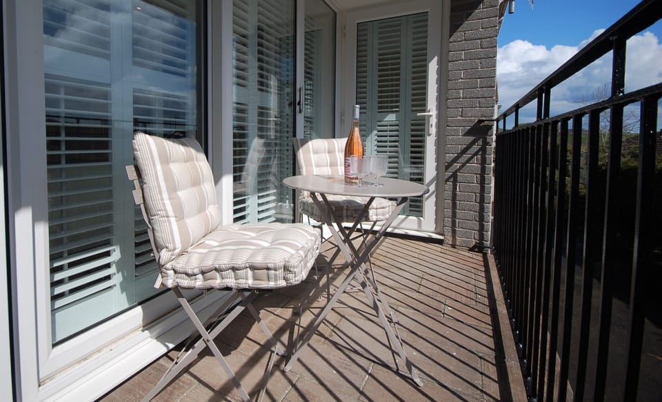 Sunny private balcony