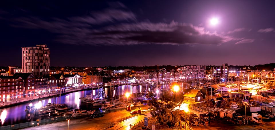 Ipswich Waterfront general nighttime view