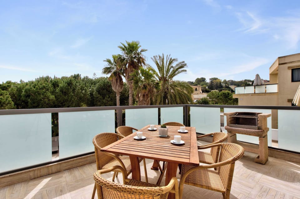 There are plenty of outdoor spaces where you can sit and relax.
