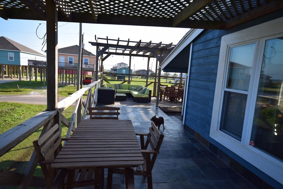 Spacious Deck with 2 Dining Areas and Sectional Sofa