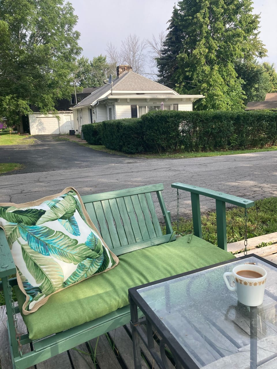 Have your coffee looking at 12-mile creek, right out your door. 