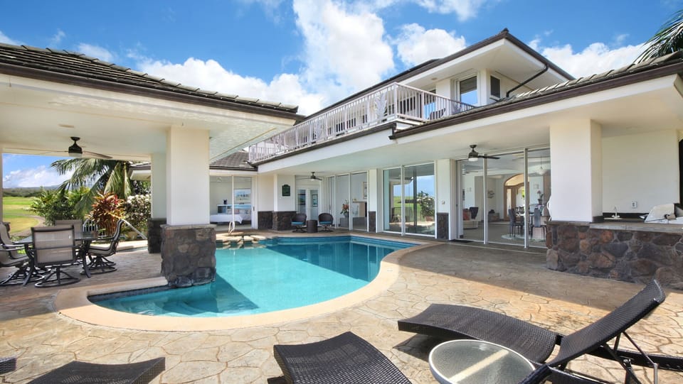 Kiahuna Ohana Hale - Backyard Pool Sun Deck - Parrish Kauai