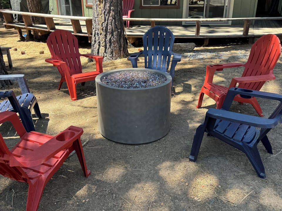 Enjoy the outside fire pit. 