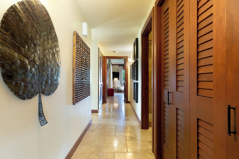 Master entrance off long hallway