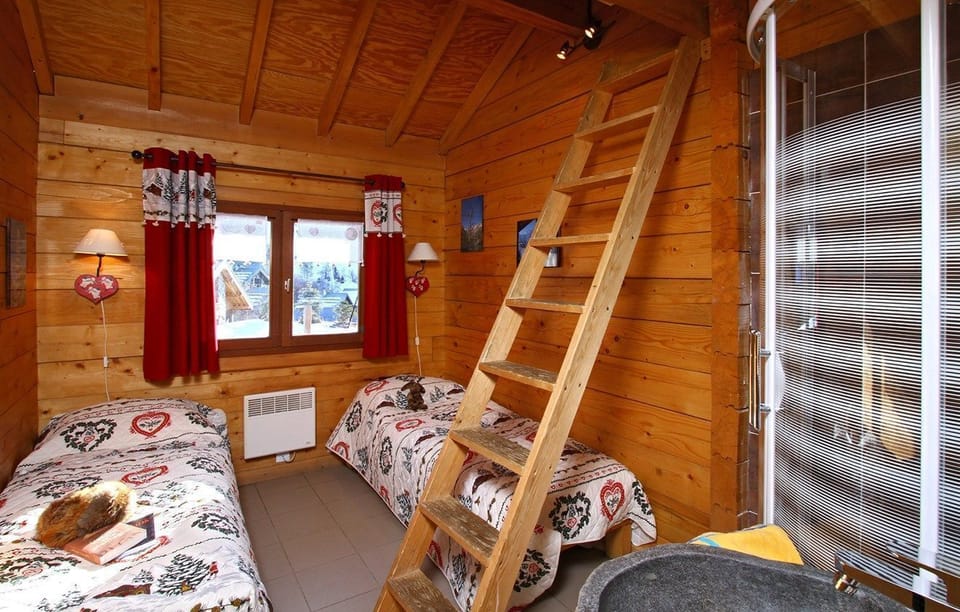 Get a good night's rest in the cozy bedroom.