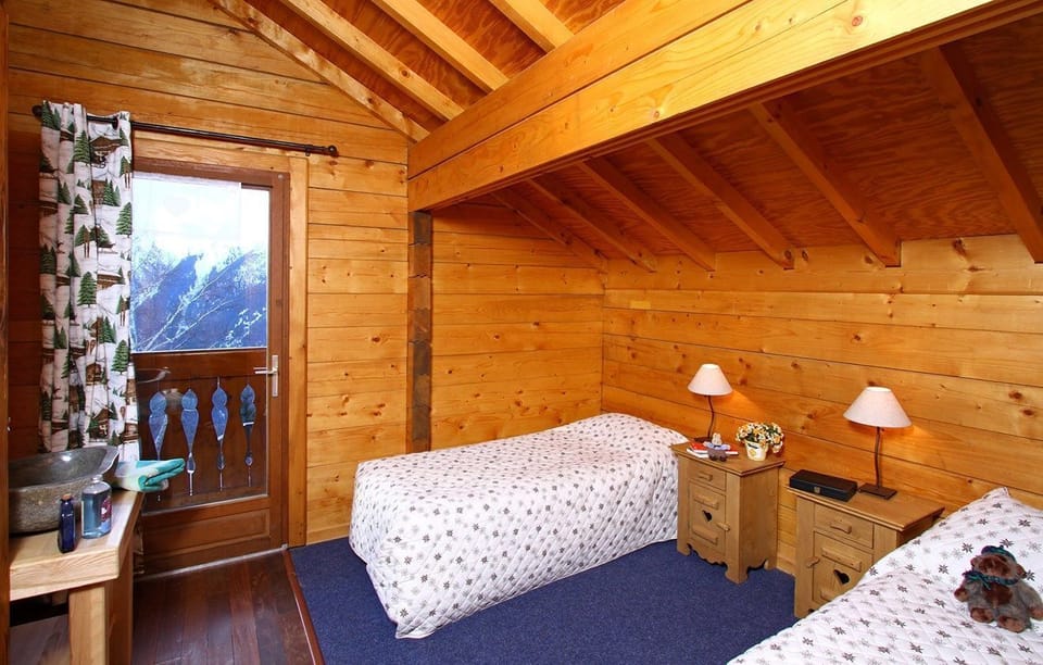 Drift to sleep in the comfortable bed after a wonderful day outside.