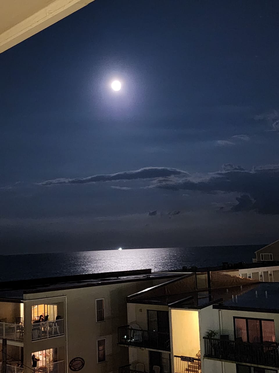 Moon view over the ocean from #503 balcony