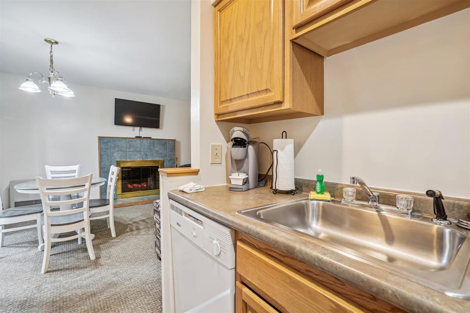Cook your meals in this efficient kitchen.