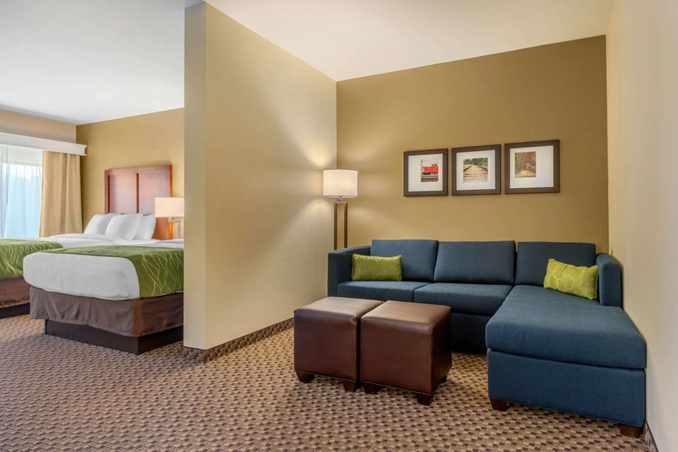 Suite, 2 Queen Beds, Non Smoking | Pillowtop beds, desk, blackout drapes, iron/ironing board