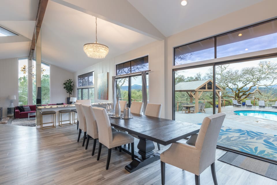 Dinning Room with table sitting for 12-14 adults
