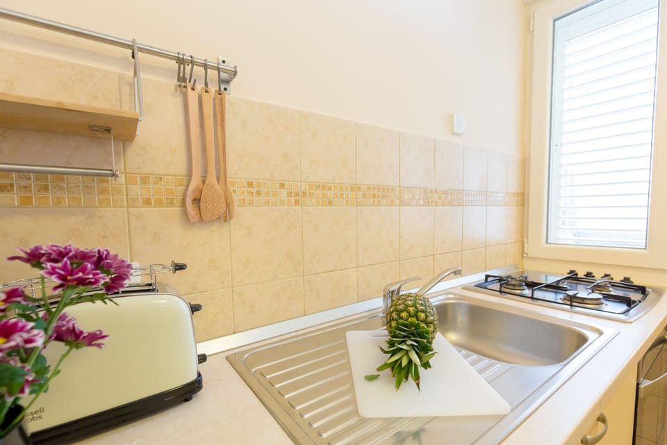 City Apartment, Patio, Sea View (3 Bedrooms) | Private kitchen | Fridge, microwave, oven, stovetop