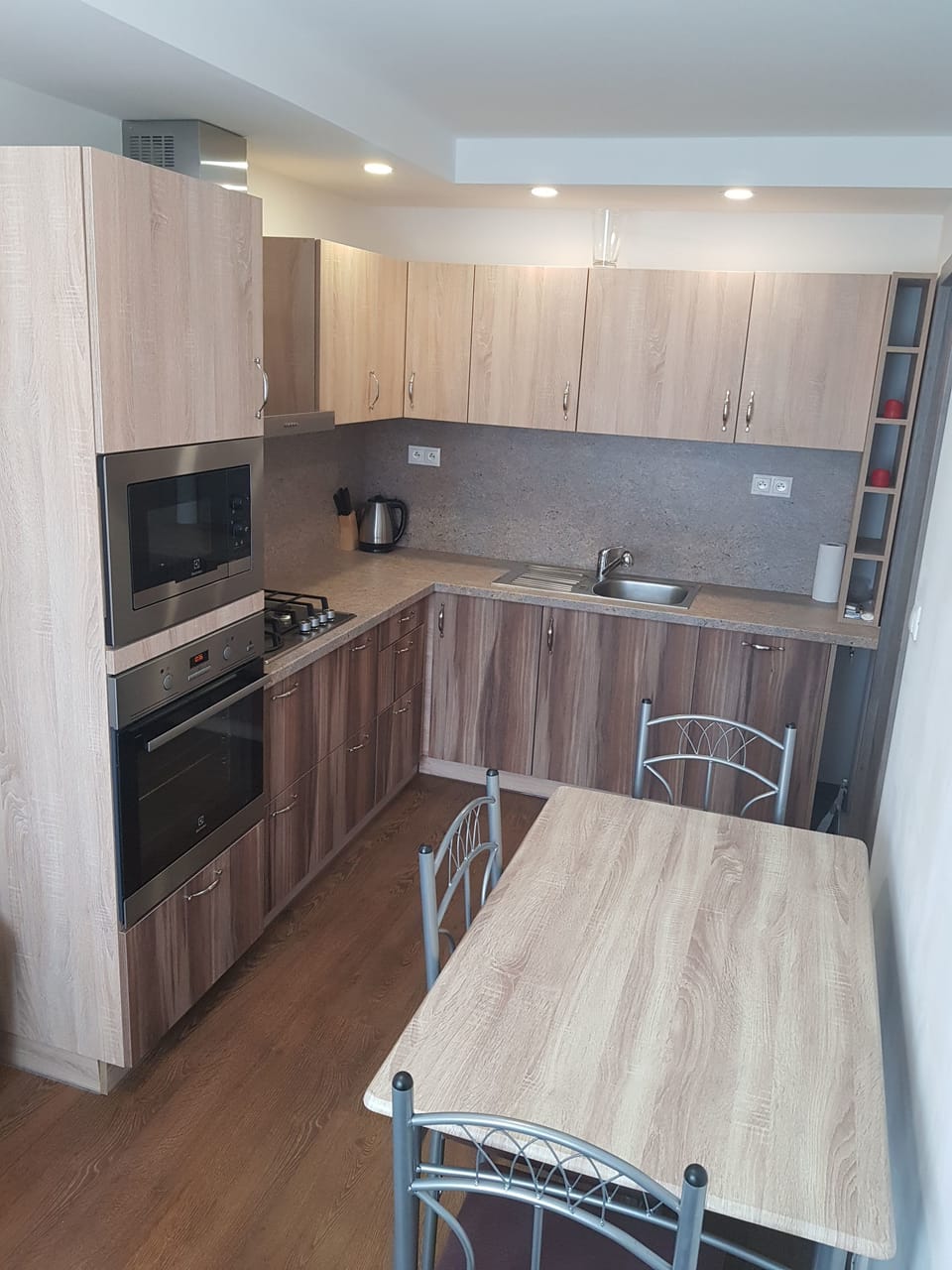 Exclusive Apartment | Private kitchen | Full-size fridge, microwave, oven, stovetop
