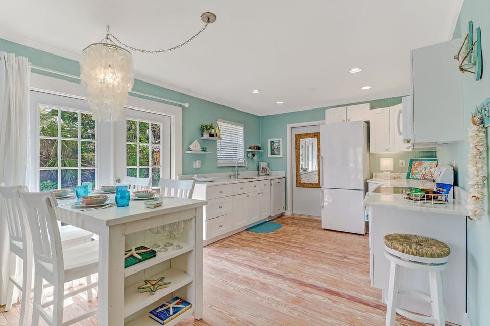 Dining table and kitchen view