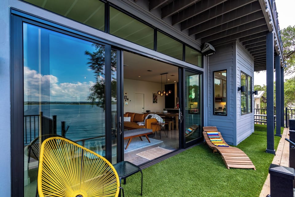 Outdoor seating right off the living room