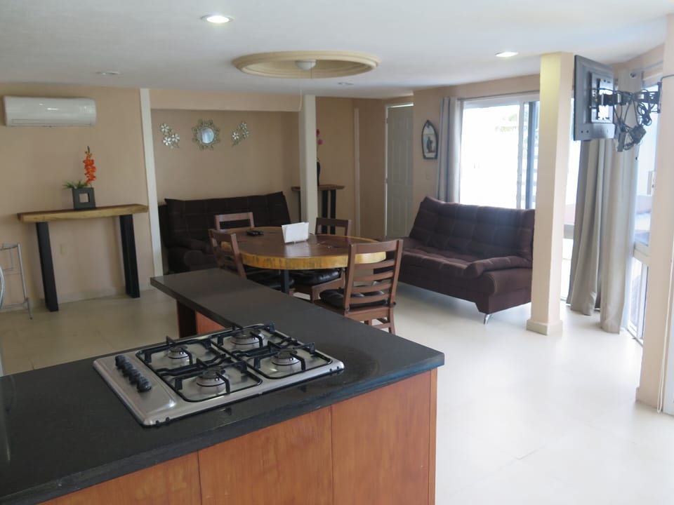Fridge, microwave, coffee/tea maker, toaster