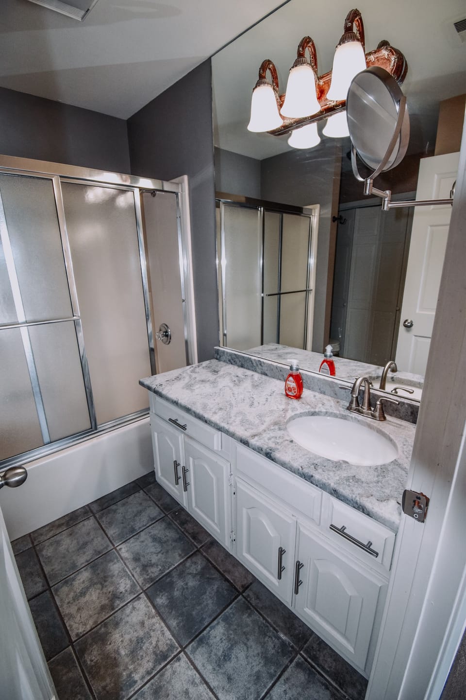 Master bathroom with tub/shower combo 