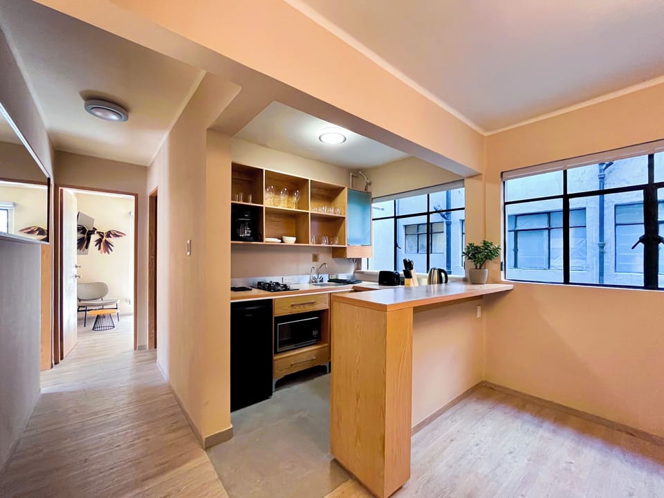 Deluxe Apartment, 2 Bedrooms, Non Smoking, Balcony | Private kitchen | Full-size fridge, microwave, espresso maker, coffee/tea maker