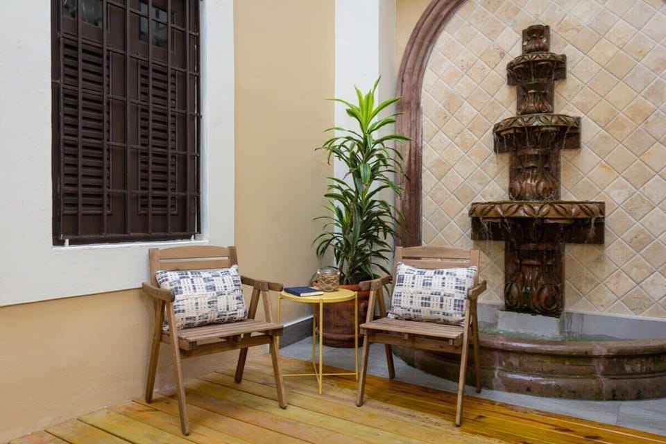 The building's courtyard with Spanish Fountain
