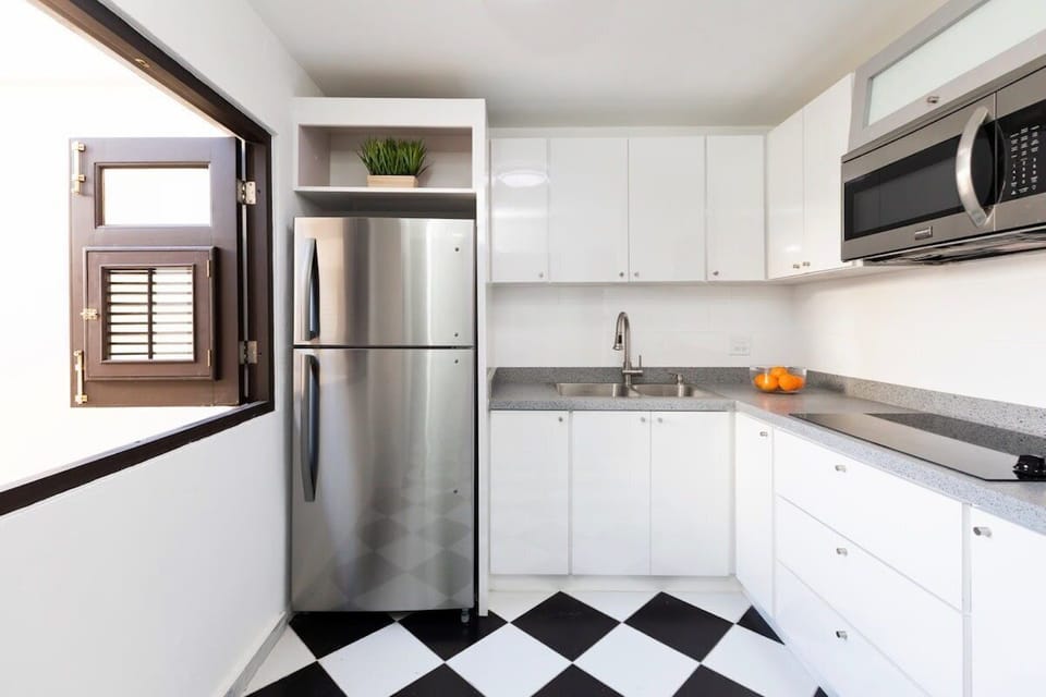 Full size kitchen with Spanish windows 