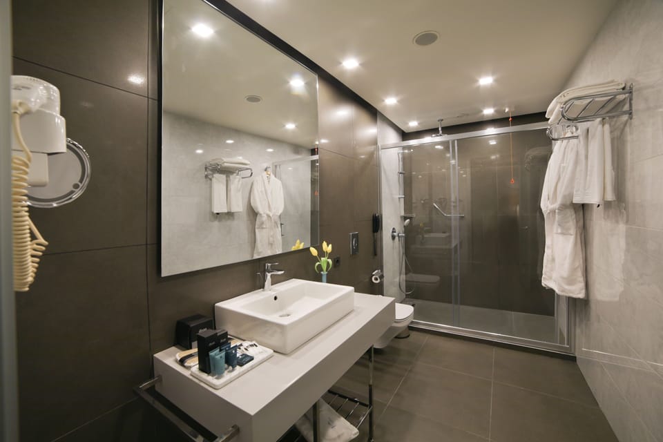 Studio Suite, 1 Bedroom | Bathroom | Shower, rainfall showerhead, eco-friendly toiletries, hair dryer
