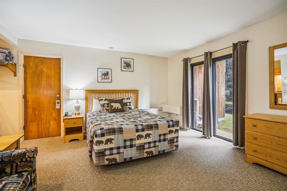 Open your sliding glass door to your private padio to some fresh Vermont air.