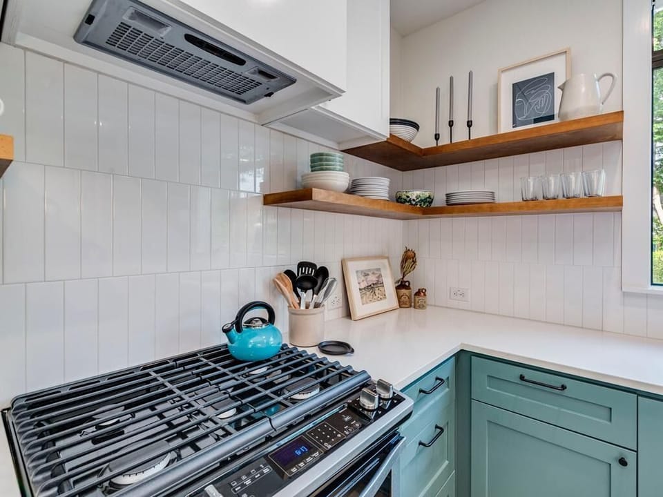All cooking utensils, pots, and pans are provided.