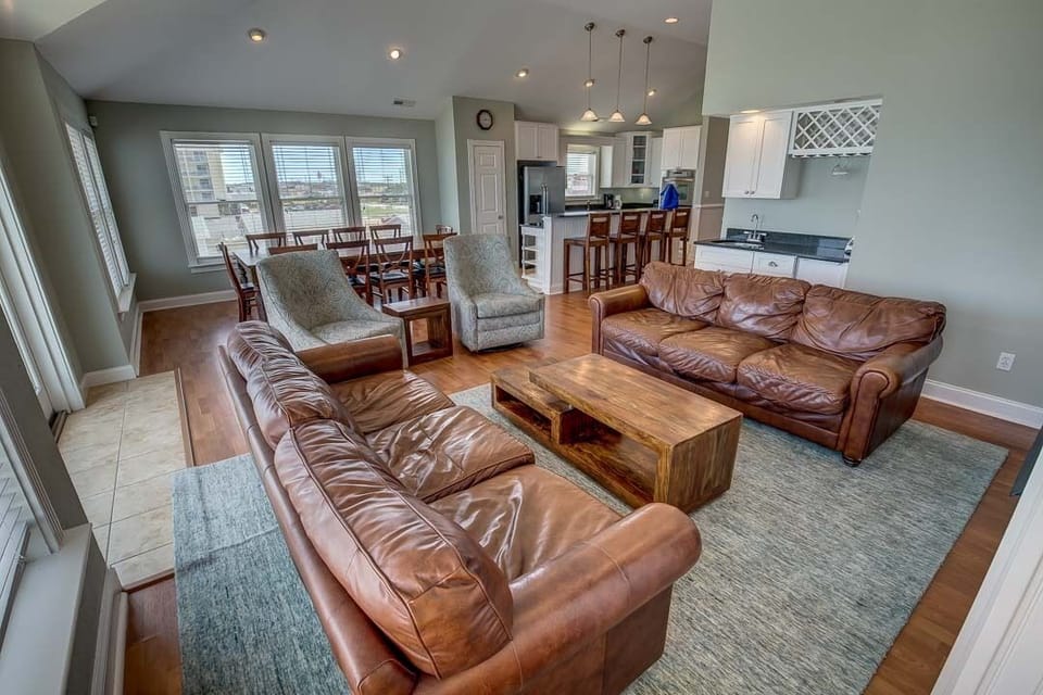 Top-Level Living Room with Deck Access