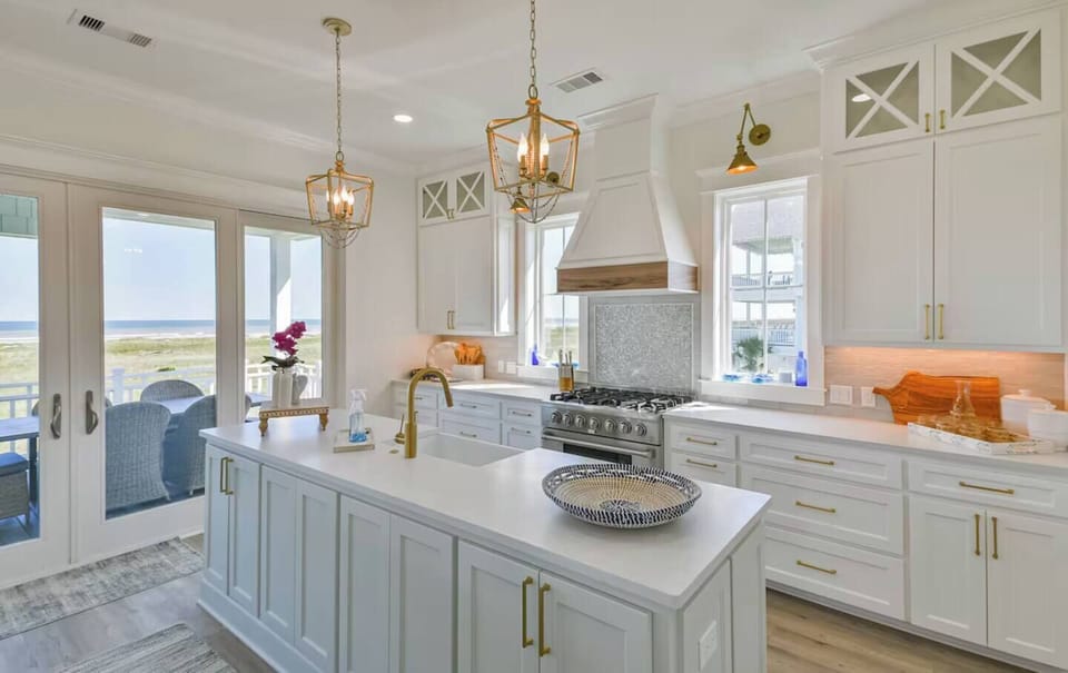 Back Kitchen island and Cooking area