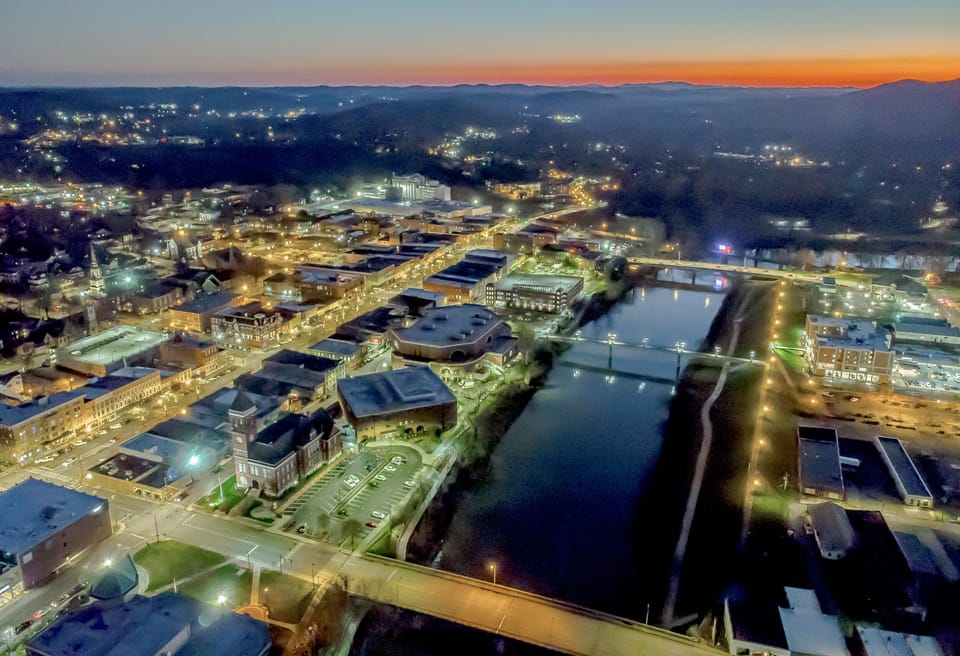 Downtown Rome looking west toward Mt. Aventine and Myrtle Hill. 