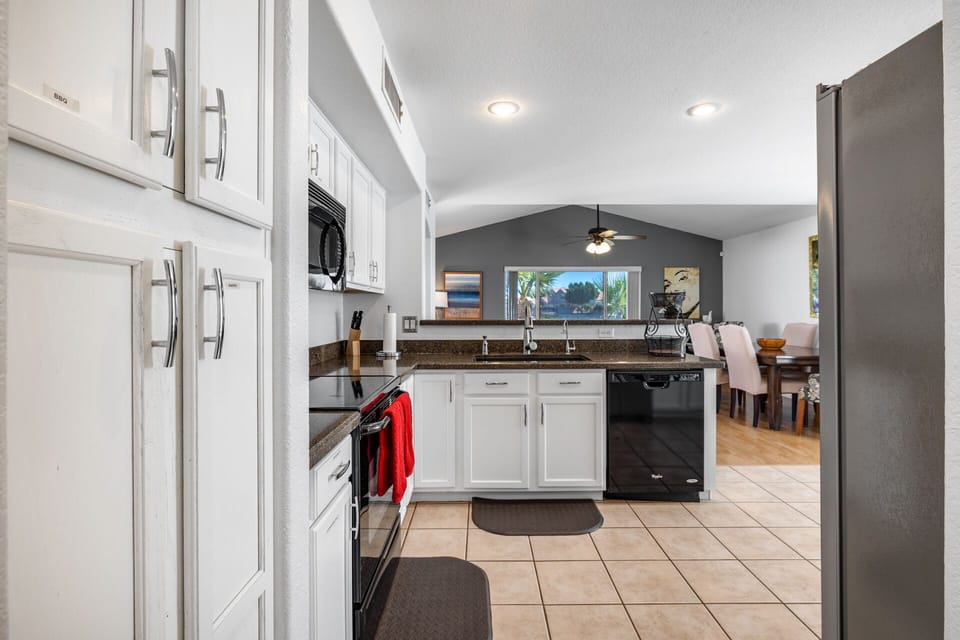 two entrances to open concept kitchen