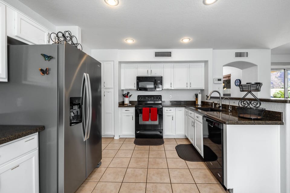 kitchen is fully stocked with everything you would need to make a feast!