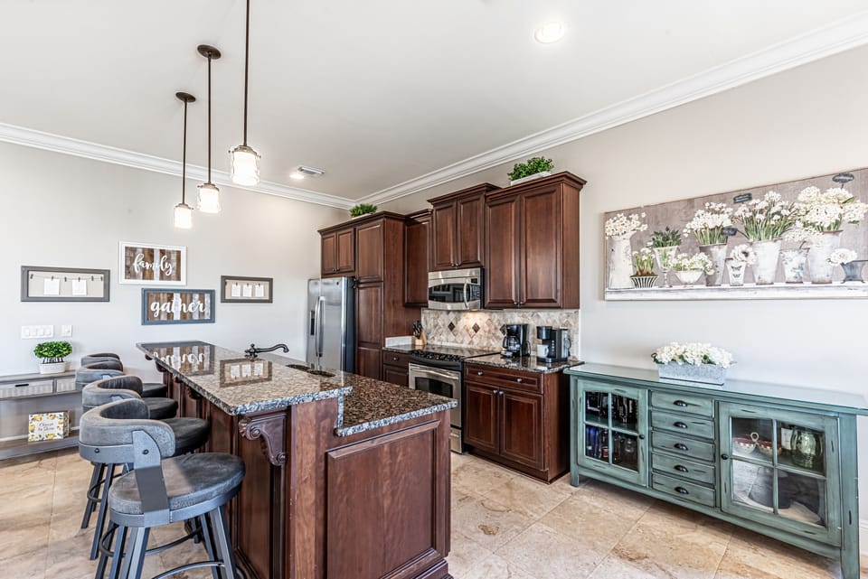 Kitchen With Bar Area