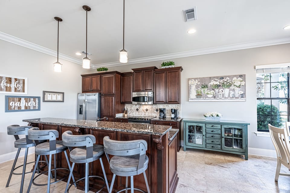Kitchen With Bar Area