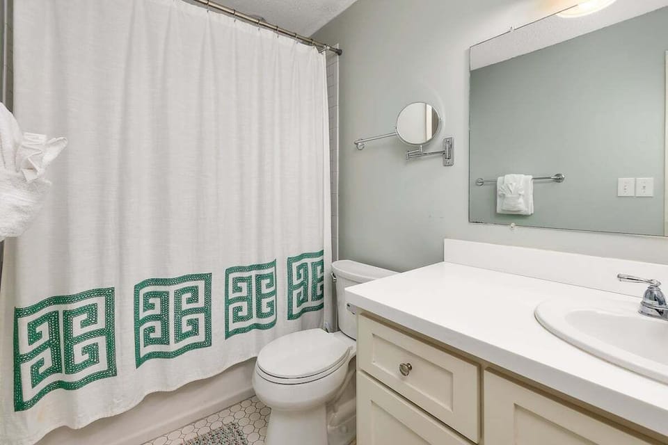 Side view of bathroom and shower