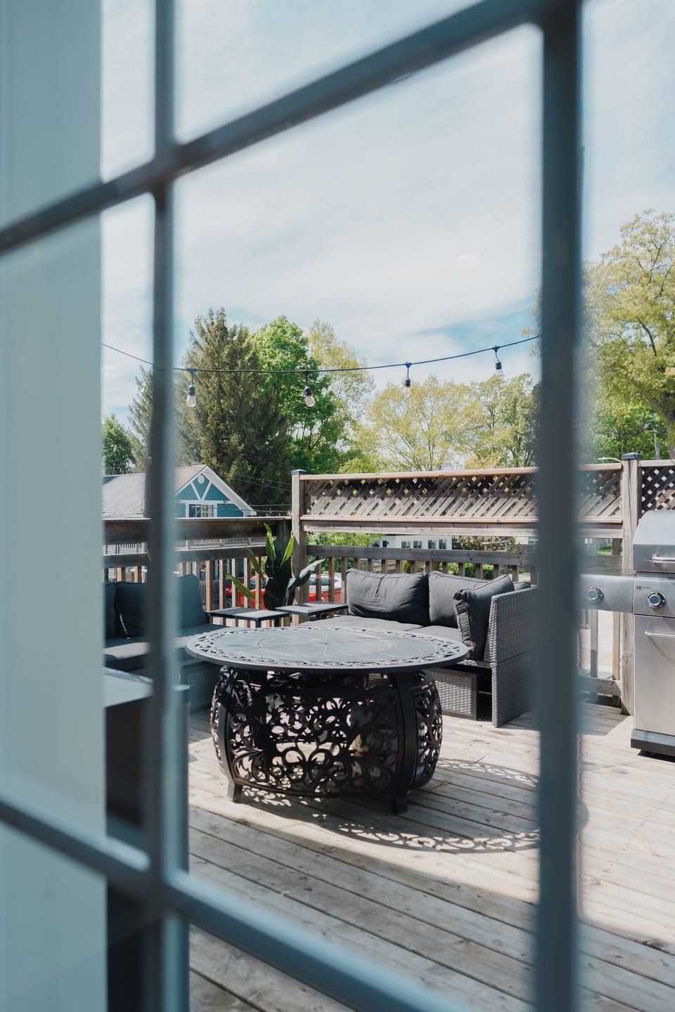 Fire table & new outdoor furniture. 