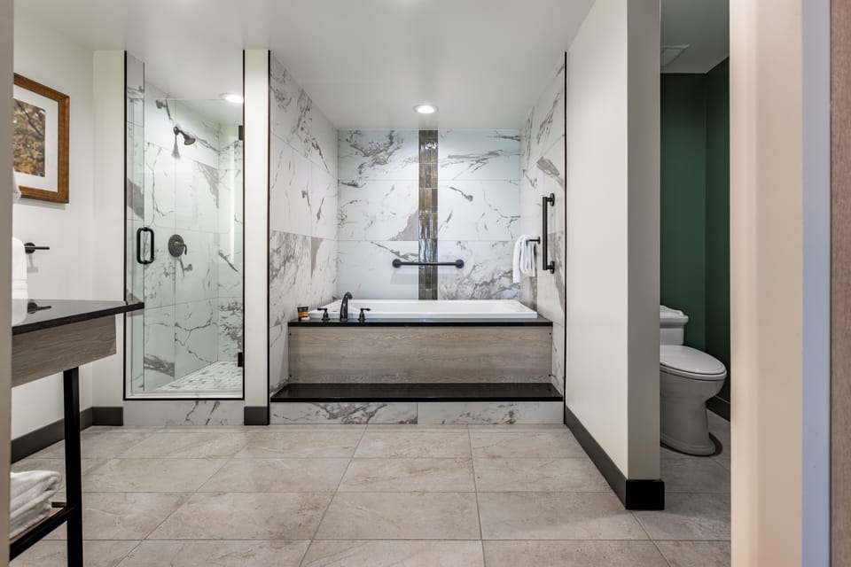 Free toiletries, hair dryer, towels