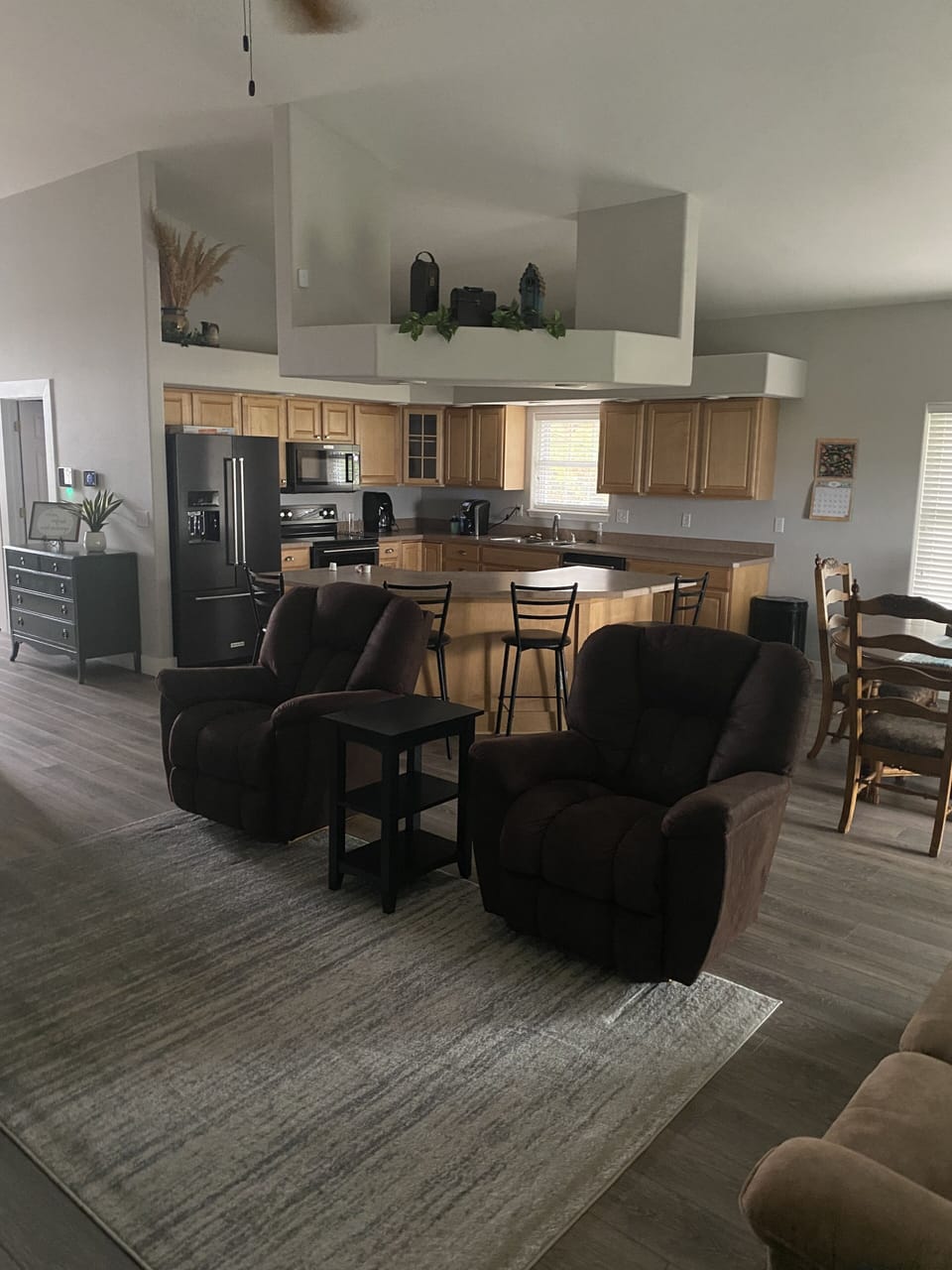 Upstairs living room and kitchen
